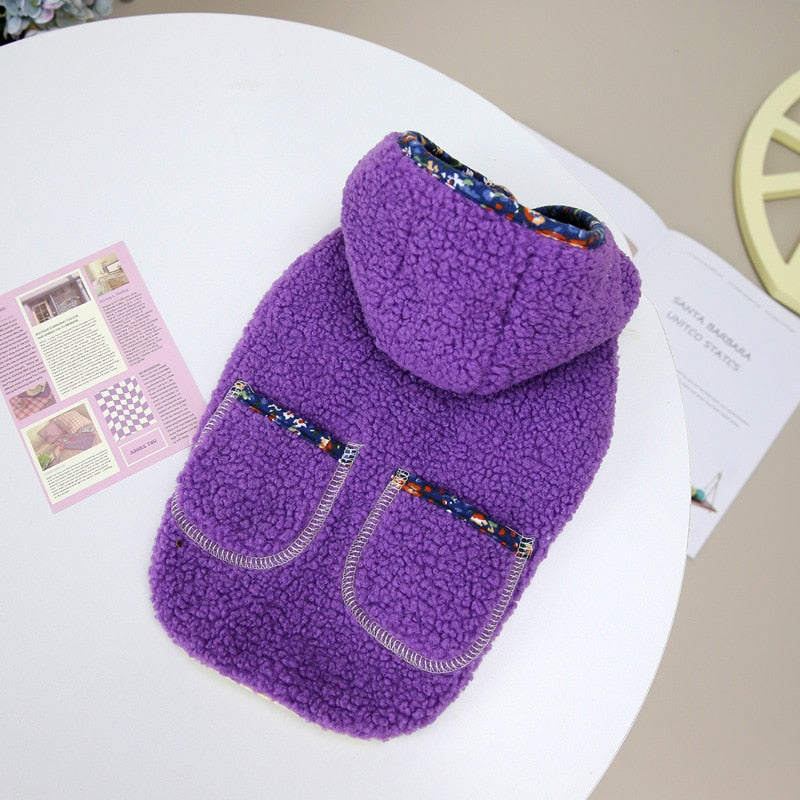 Trendy Bulldog Blizzard - Warm Fleece Hooded Frenchie Winter Cloth V1...