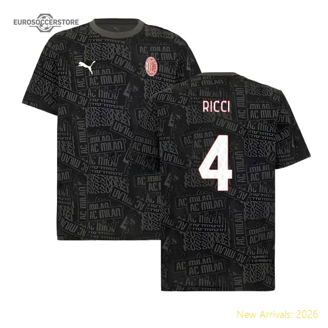 Ac Milan Ricci Premium Tee Jersey Signature Moisture-wicking