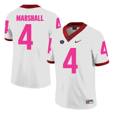 replica Men's UGA GA Keith Marshall #4 White 2024 Football Jersey