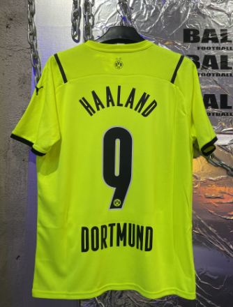 [HP] 21/22 Borussia Dortmund Third Fan Edition Erling Haaland #9 Limited Retro Bundesliga Jersey