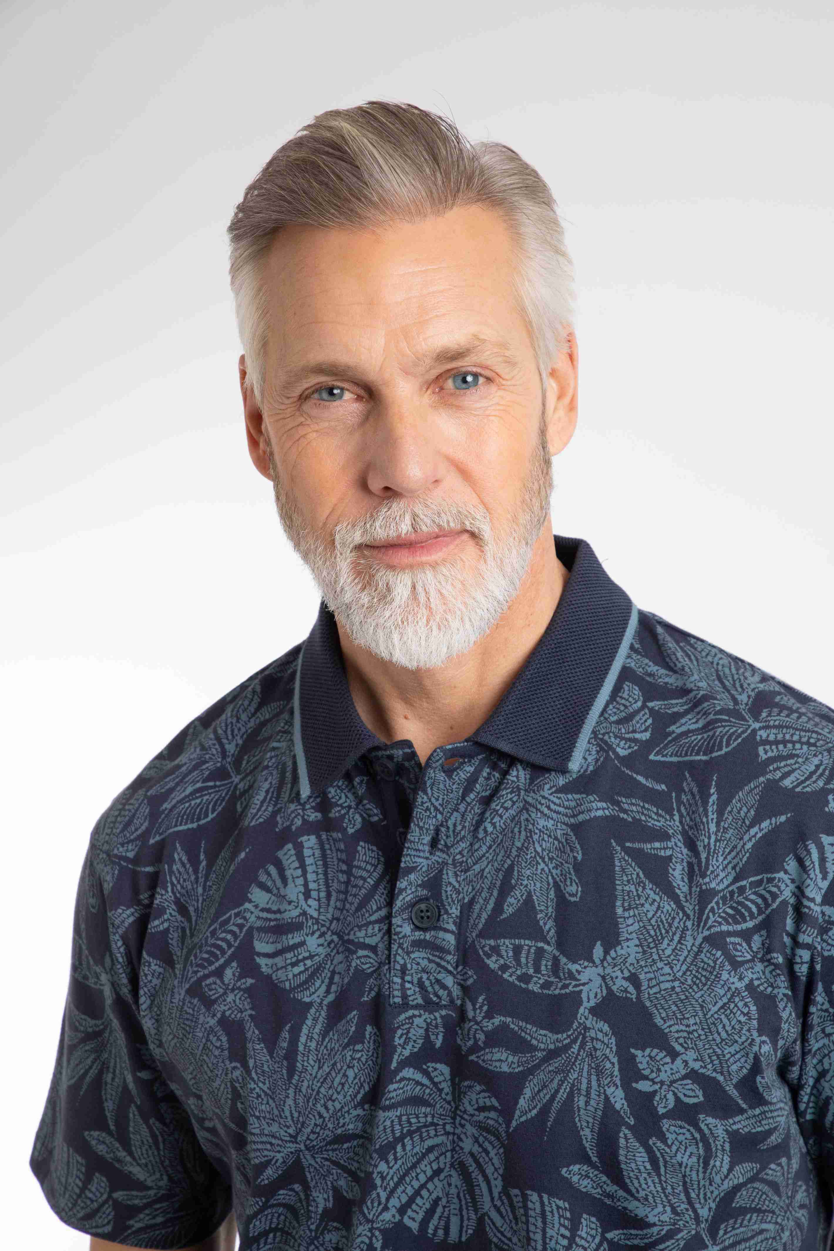 Sarat Printed Polo Shirt Blue Mirage