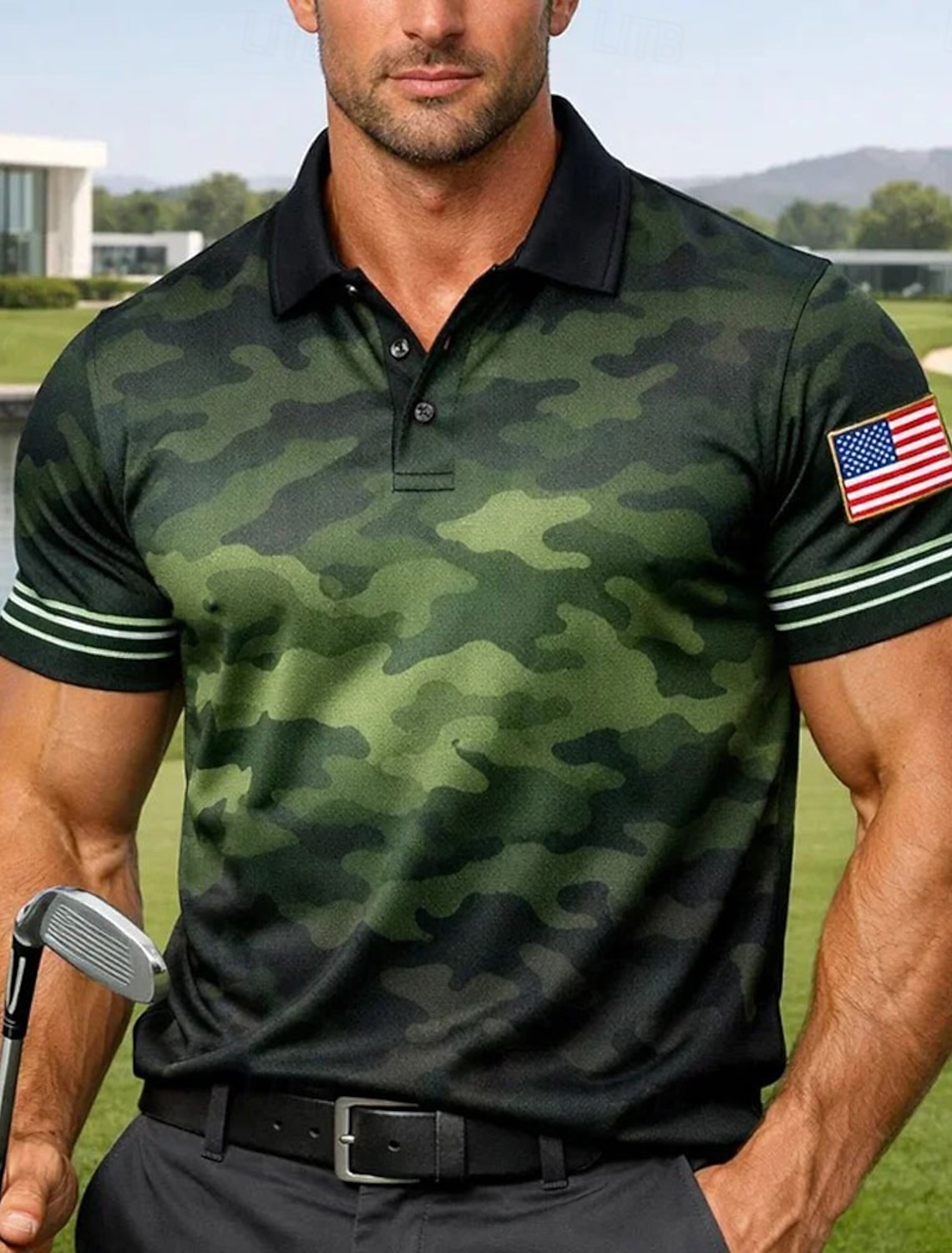 Men's 4th of July U.S. 250th Anniversary Jet Fighter American Flag Shirt Summer Shirt Button Up Shirt Short Sleeve Patriotic Outdoor Holiday Summer Spring Turndown 3D Print Collared Shirts Front One