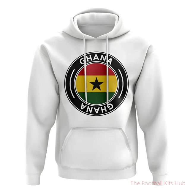 Men Ghana Football Badge Hoodie (White)