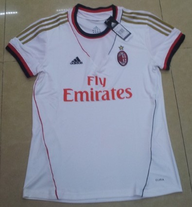 Premium Official 13-14 AC Milan Away White Womens Jersey Shirt