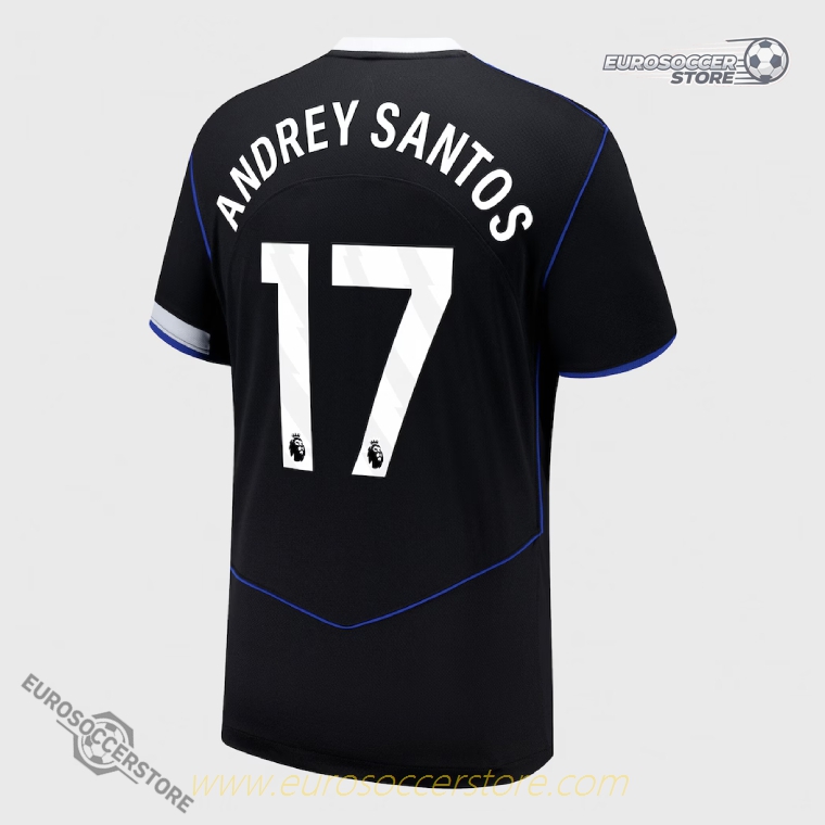 Chelsea's 25-26 Third Jersey featuring ANDREY SANTOS with the number 17
