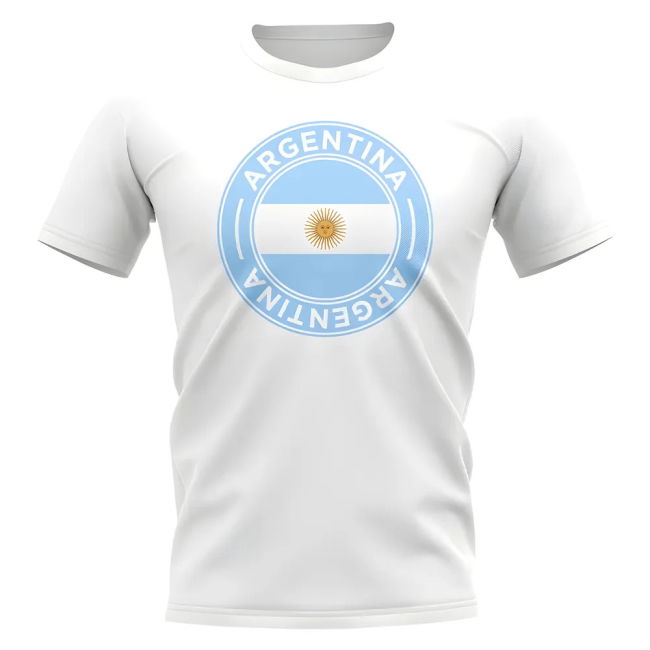 Pro-Grade Argentina Football Badge T-Shirt (White) Premium-Quality