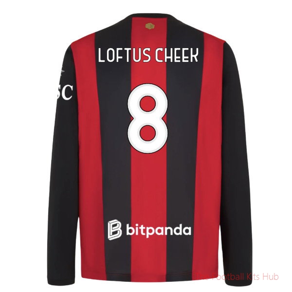AC Milan 2026-2027 Long Sleeve Home Shirt Cheek #8 Soccer Kit