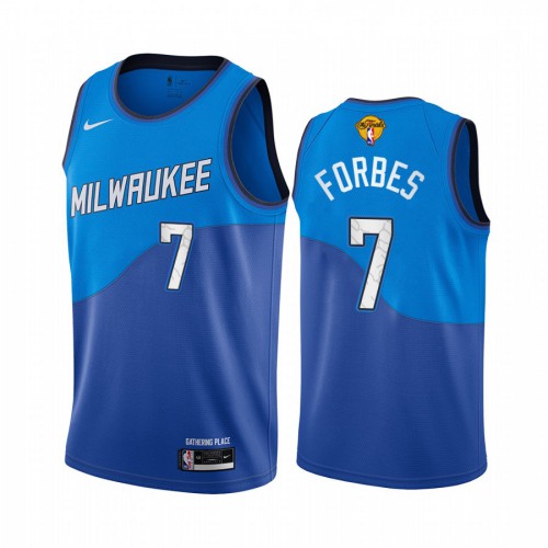 Top-Grade Bucks Bryn Forbes #7 2021 Finals City NBA Jersey Blue -