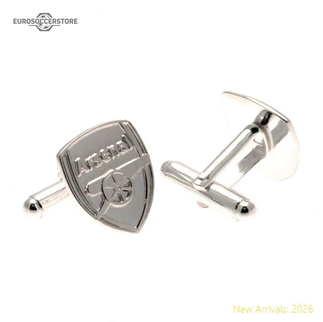 Arsenal Fc Sterling Silver Crest Cufflinks In Multiple Adult Sizes