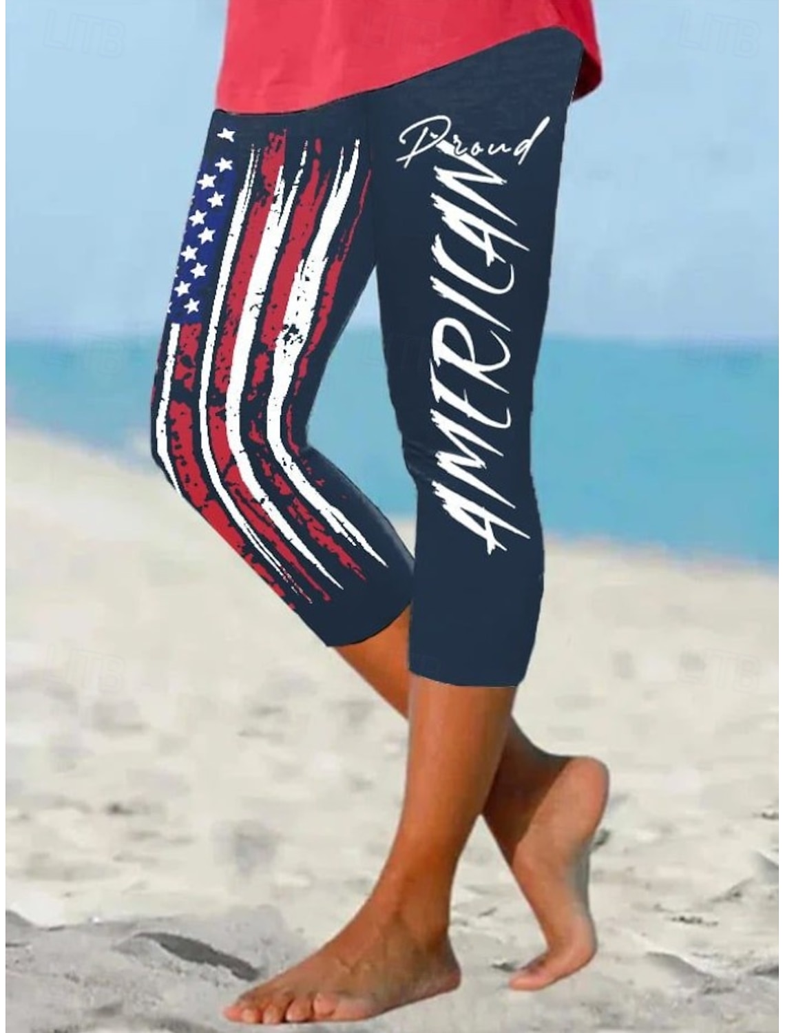 American Independence Day Women's Waffle Polo Shirts Graphic Flag Vintage Stylish Classic Short Sleeve Polo Collar Regular Tops Casual Daily White Red Summer Spring