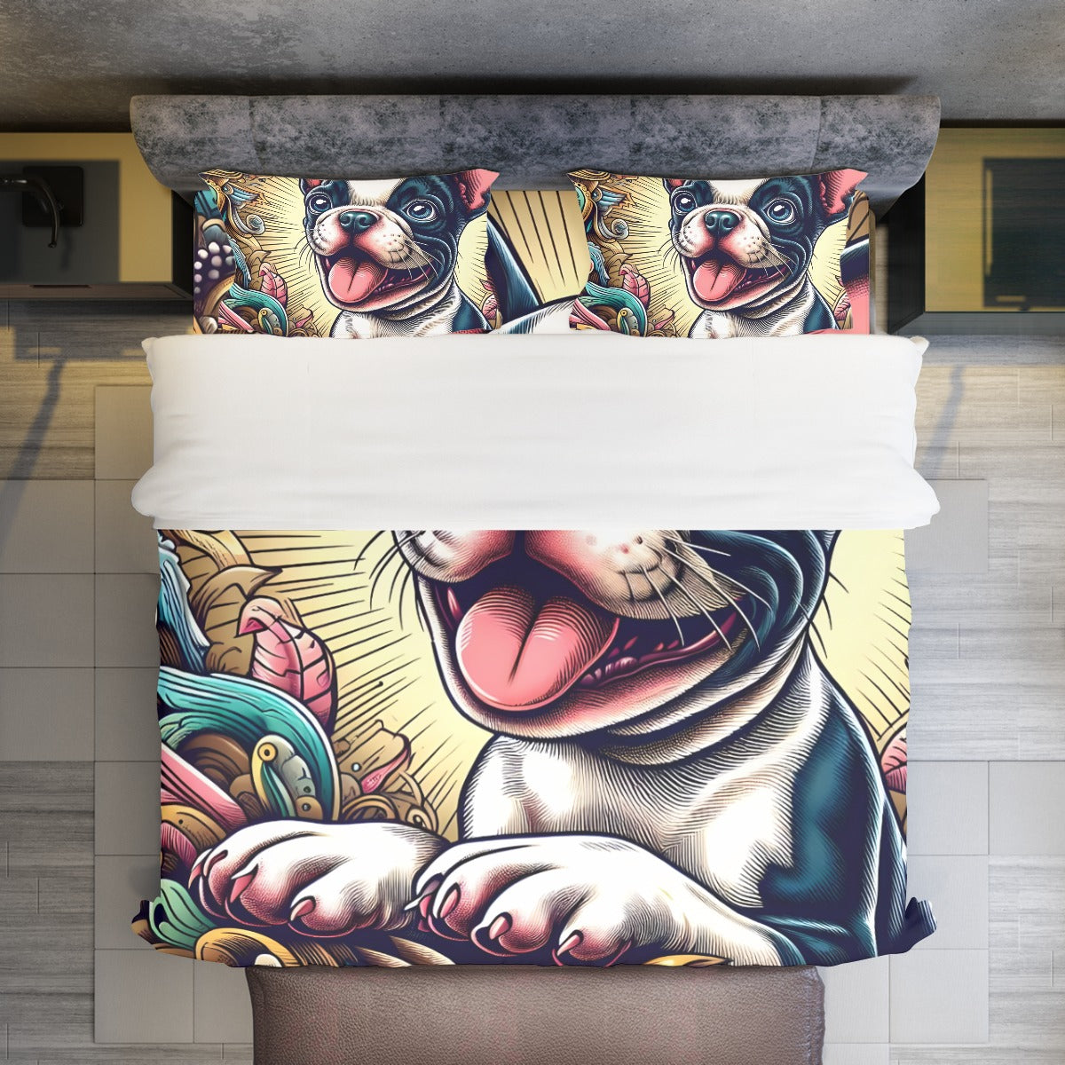 Gizmo- Duvet Cover Set for Boston Terrier lovers