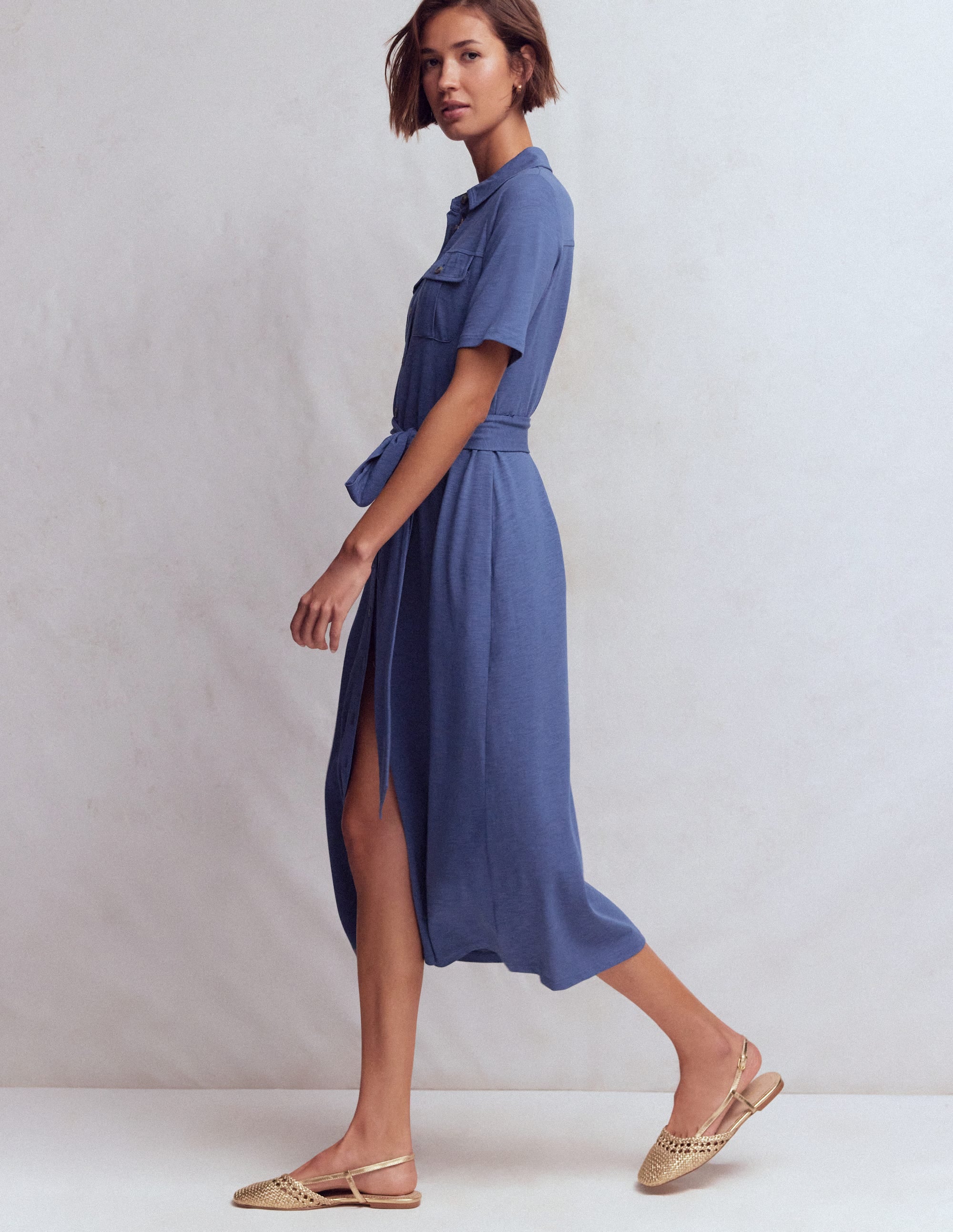 Mavis Midi Jersey Shirt Dress