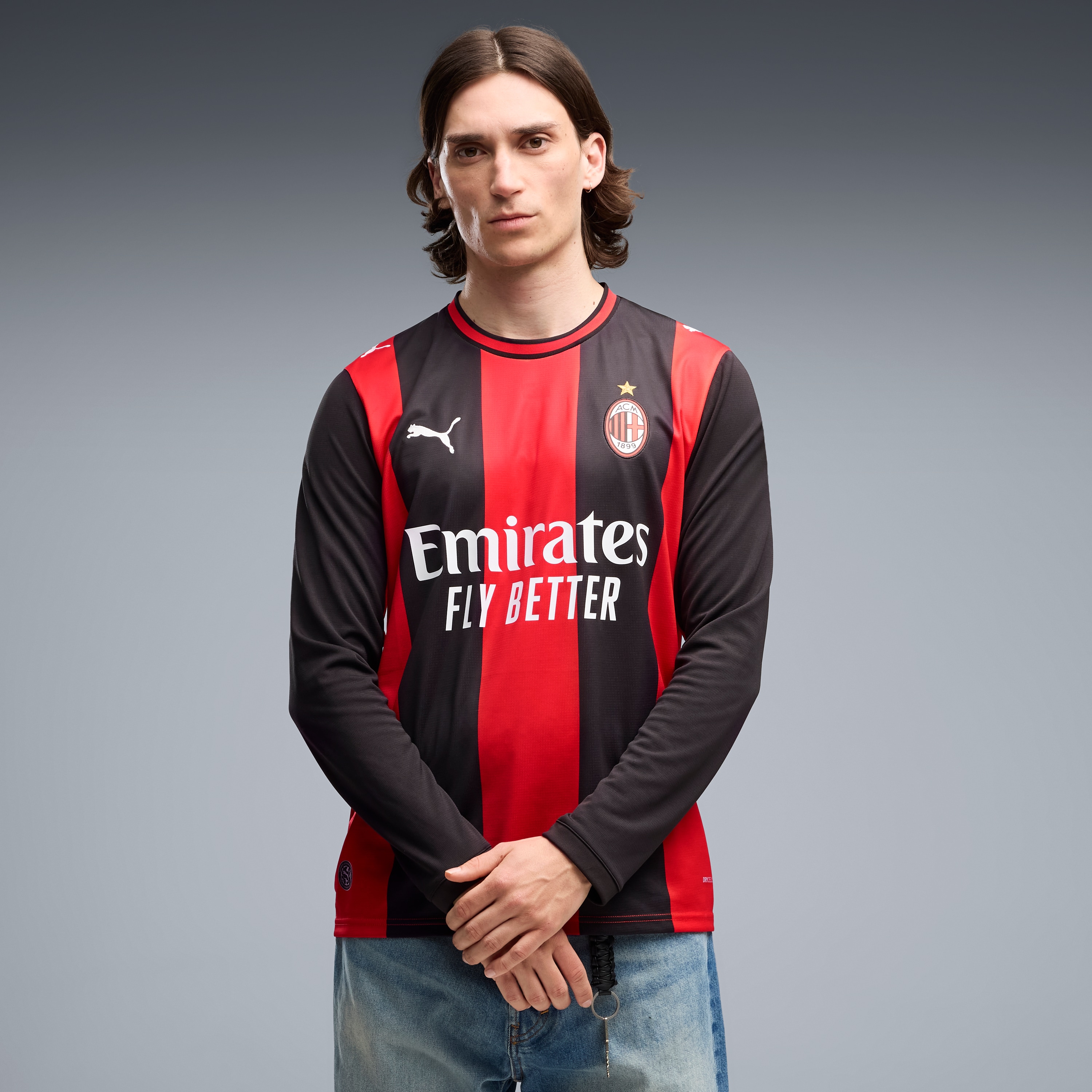 [SJH] AC Milan 2026/27 Home Replica Long Sleeve Jersey - Black/Red
