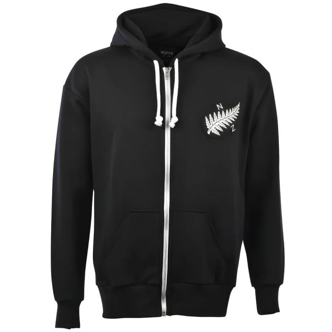 Performance New Zealand 1924 Vintage Rugby Zipped Hoodie - Black