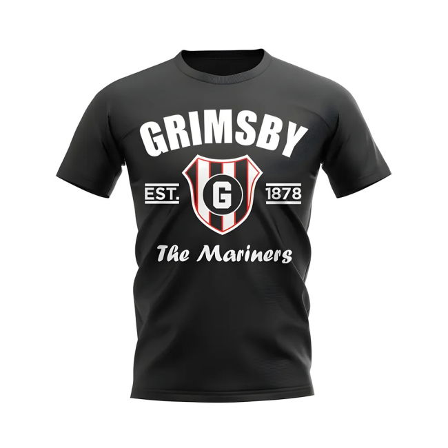Chic Grimsby Established Football T-Shirt (Black) for Match Day