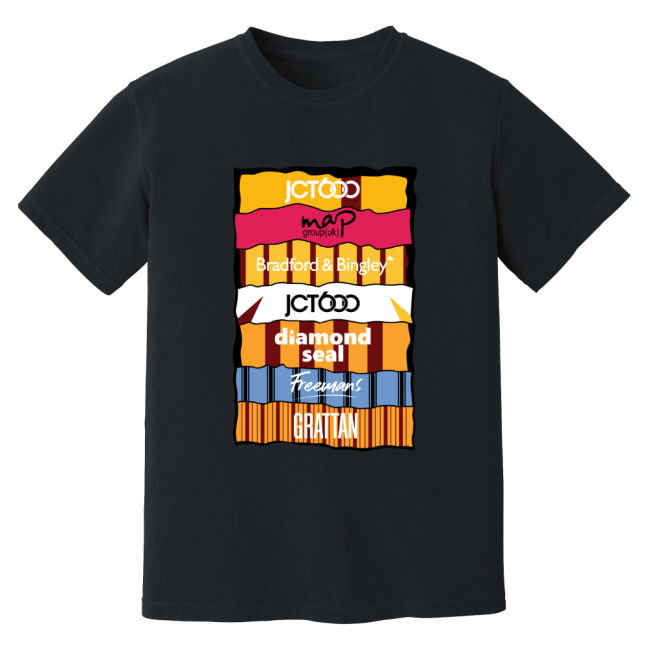Fashionable Bradford Sponsor History T-Shirt (Black) for Match Day