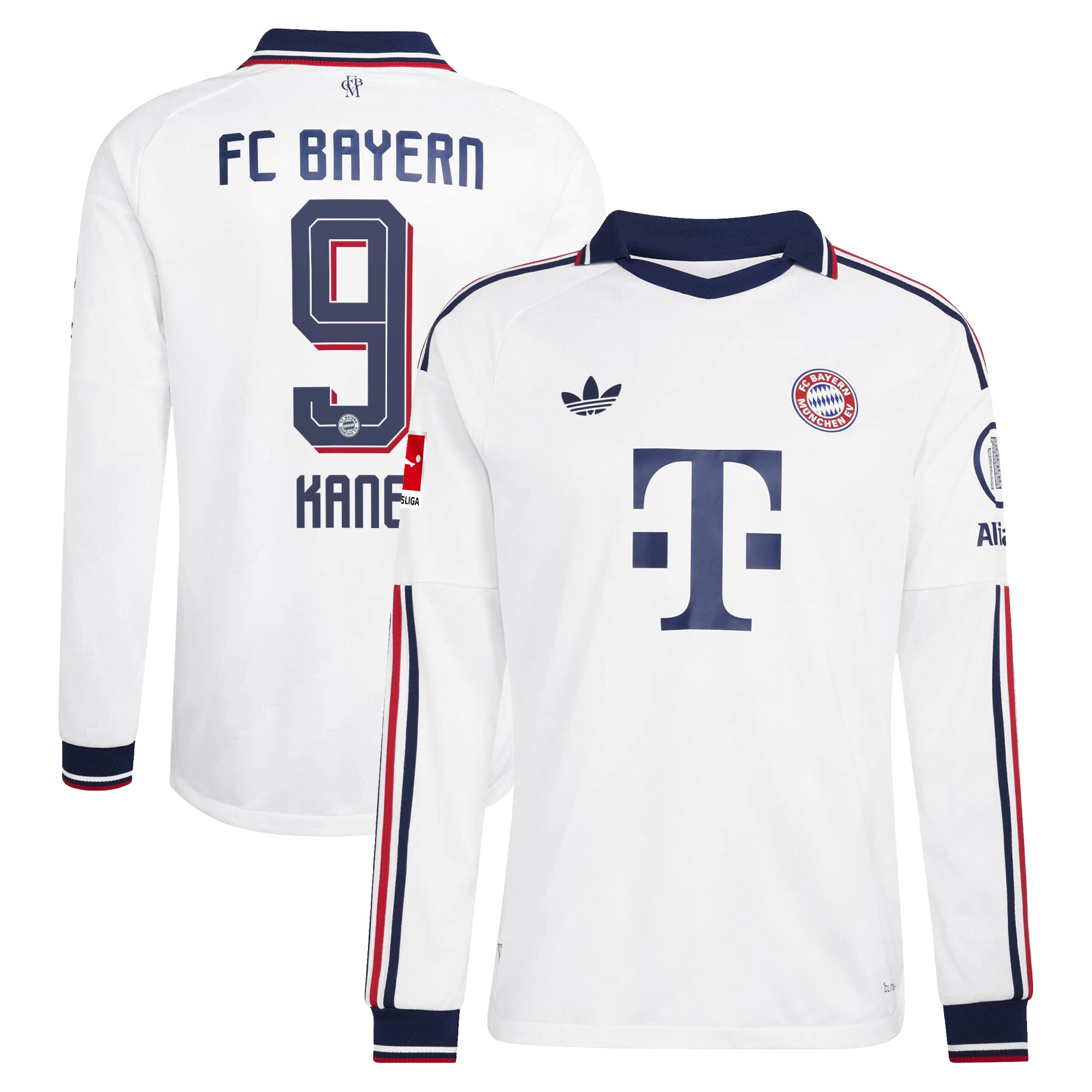 [SJH] Harry Kane #9 Bayern Munich 2026/27 Away On-Field Authentic Long Sleeve Jersey - White