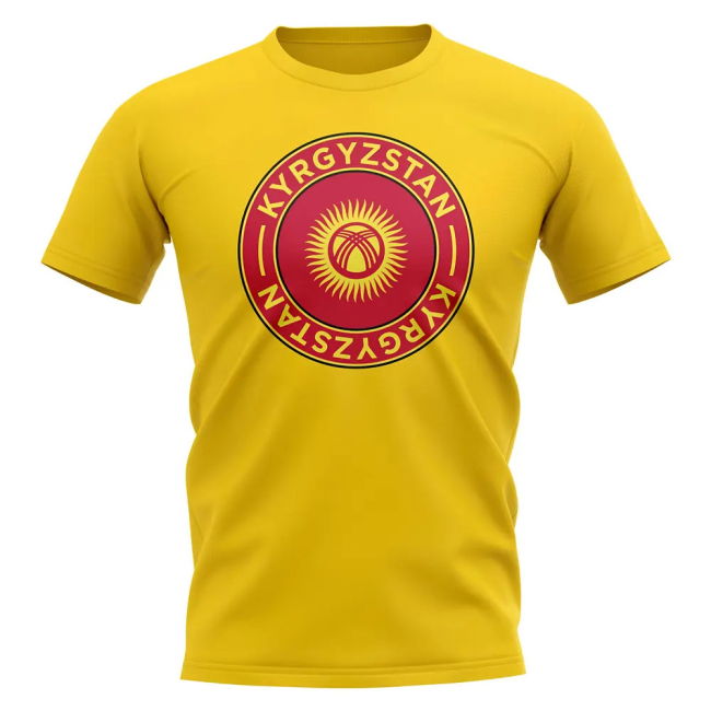 Kyrgyzstan Football Badge T-Shirt (Yellow)