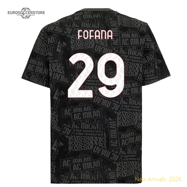 2025-2026 Ac Milan Ftblculture Tee Aop (black) (fofana 29)