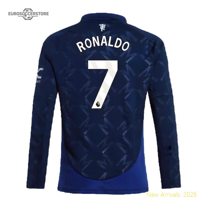 Excellent 2024-2025 Man Utd Long Sleeve Away Shirt (kids) (ronaldo 7)