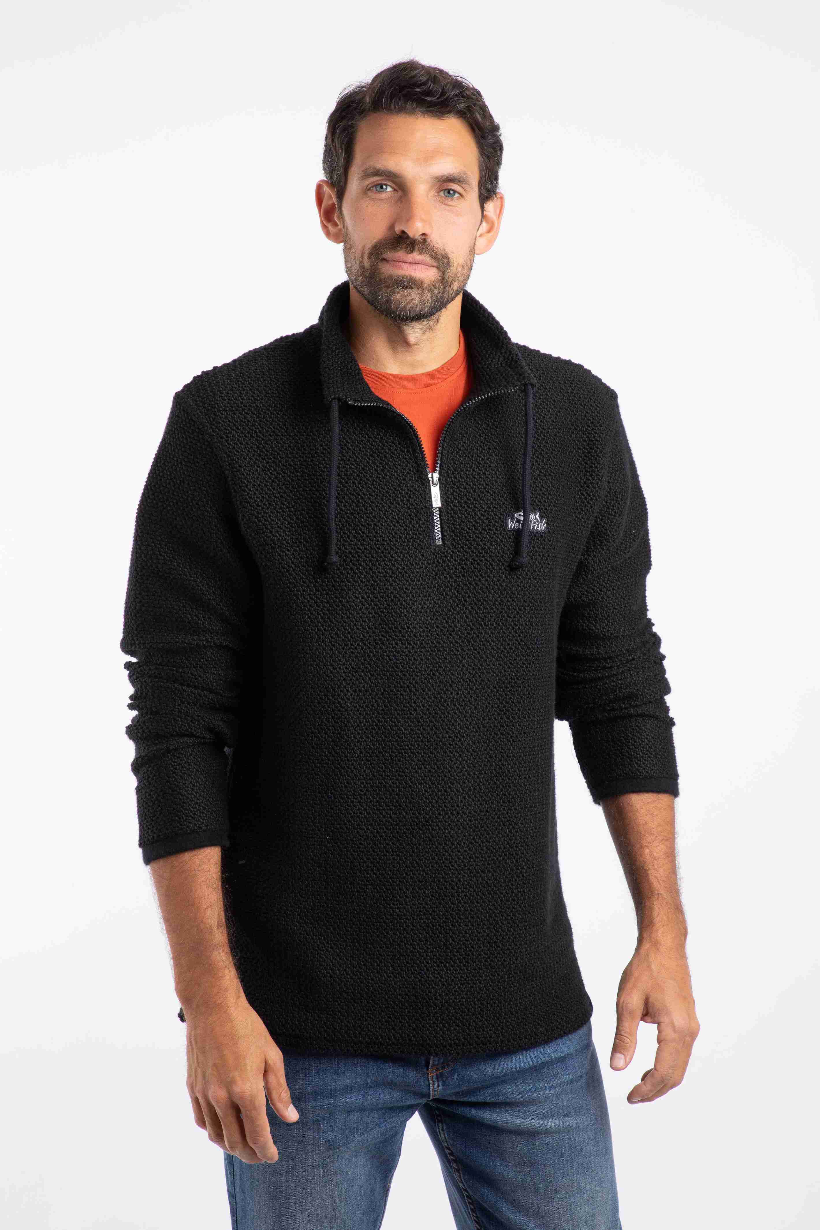 Cruiser 1/4 Zip Macaroni Sweatshirt Black
