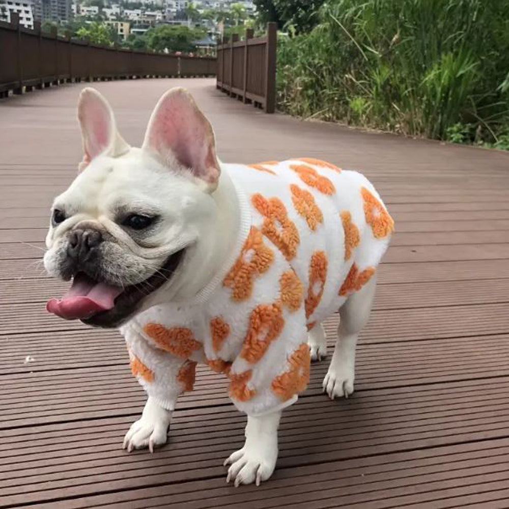 - Premium Flower Bloom Frenchie Sweater Stylish Pet Apparel Casual Wear