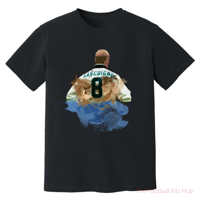 Paul Gascoigne England Art T-Shirt (Black)