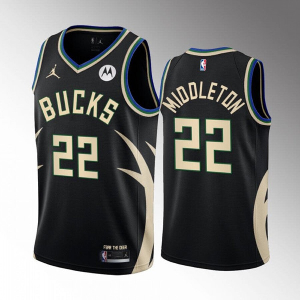 Authentic Men's Milwaukee Bucks #22 Khris Black Basketball Jersey