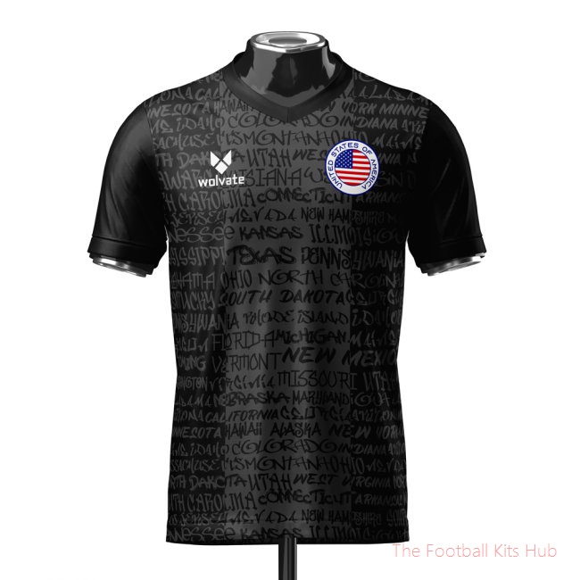 USA Heritage Football Jersey Black (Wolvate) Adult Short Sleeve