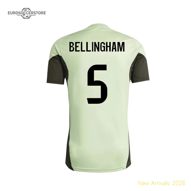 2025-2026 Real Madrid Training Tee (almost Lime) - Kids (bellingham 5)
