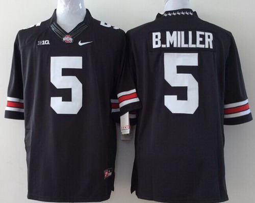 stitched Men's Ohio St Buckeyes Braxton Miller #5 Black 2014 Football
