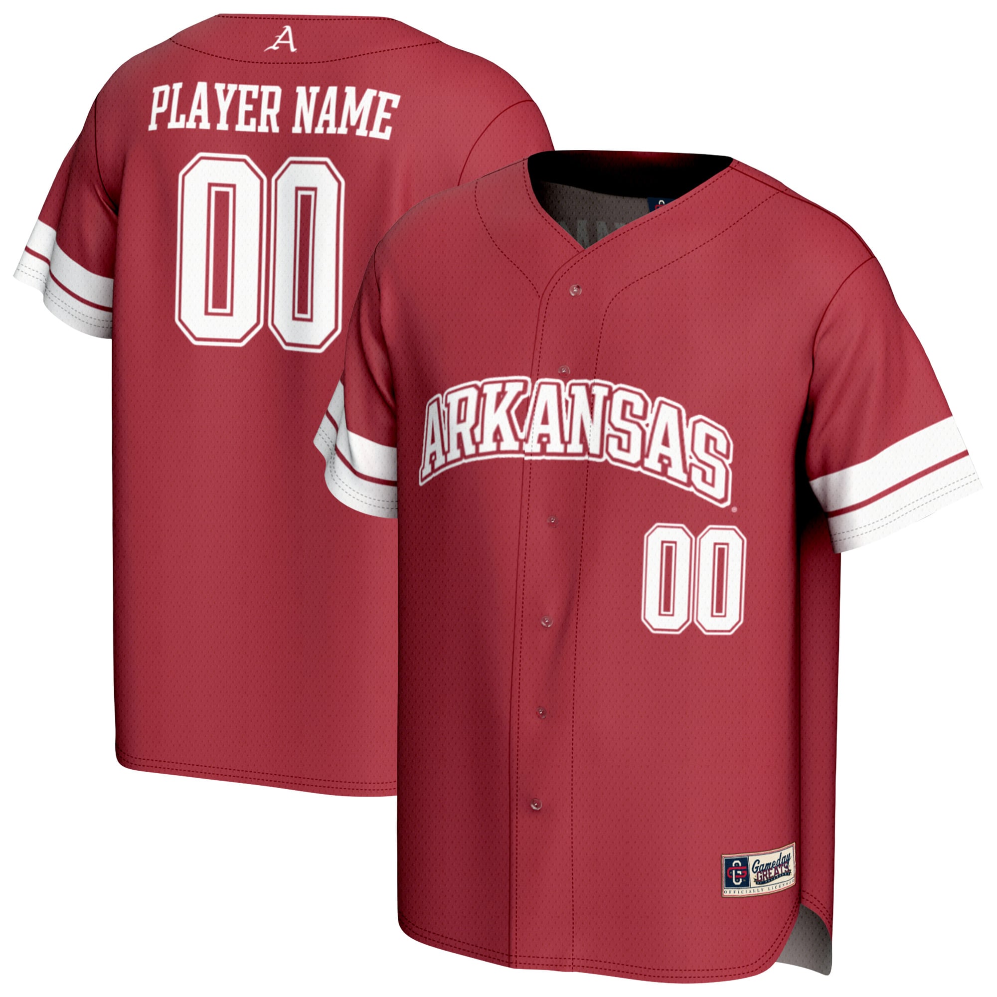 Arkansas Razorbacks GameDay Greats Unisex NIL Pick-A-Player Lightweight Baseball Jersey - Cardinal