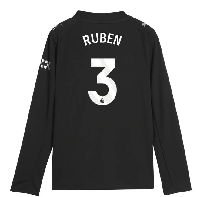 vintage 2025-2026 Man City Long Sleeve Away Shirt (Kids) (Ruben 3)