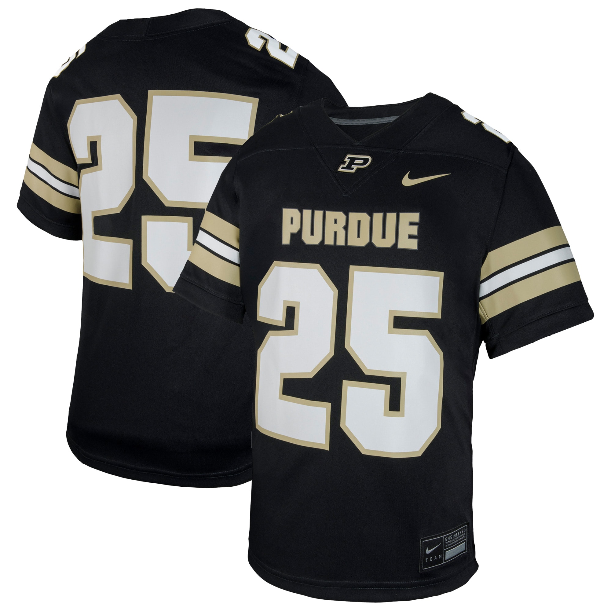 [DDG] Purdue Boilermakers Untouchable Replica Game Jersey - Black
