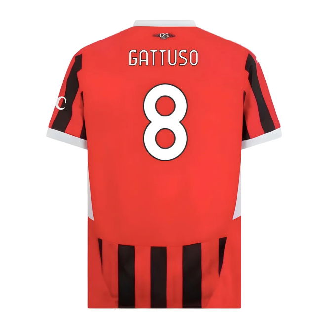 Committed Acm Ac Milan Home Shirt Gattuso #8 Authentic Design Mode...