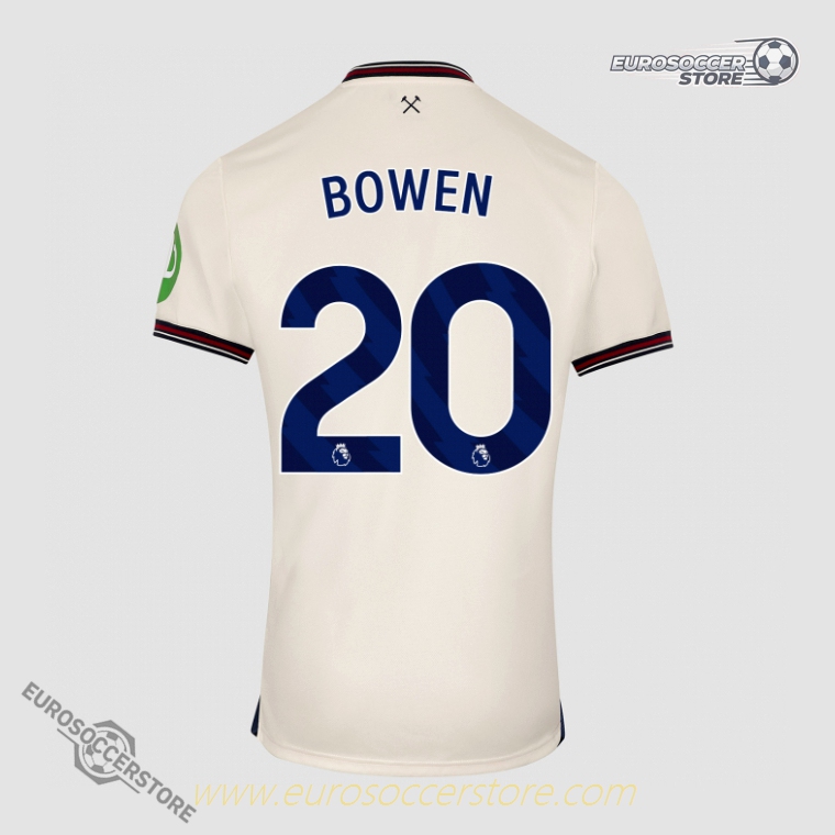 West Ham United 2025-26 Away Jersey with BOWEN 25 Printing