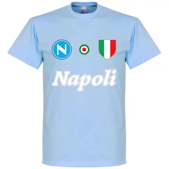 Napoli Maradona 10 Team T-Shirt - Sky