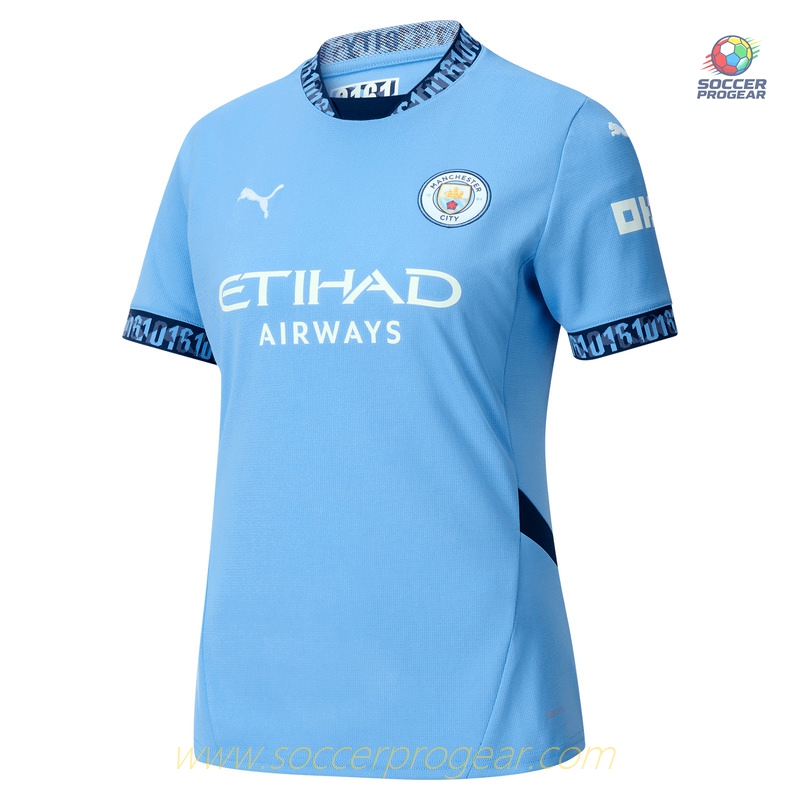 Manchester City Home Team Football Jersey 2024-2025 Season Women's