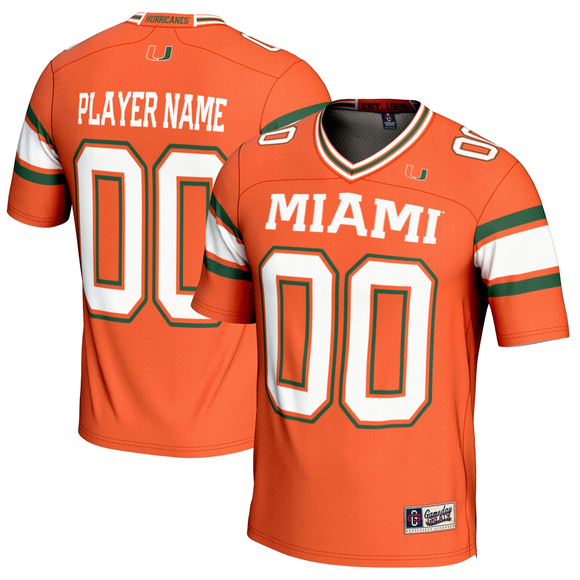 Miami Hurricanes GameDay Greats NIL Pick-A-Player 2026 Season Football Jersey - Orange