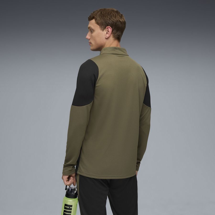 Dortmund 1/4 Zip Training Shirt | Loden Green/PUMA Black Lightweight Feel