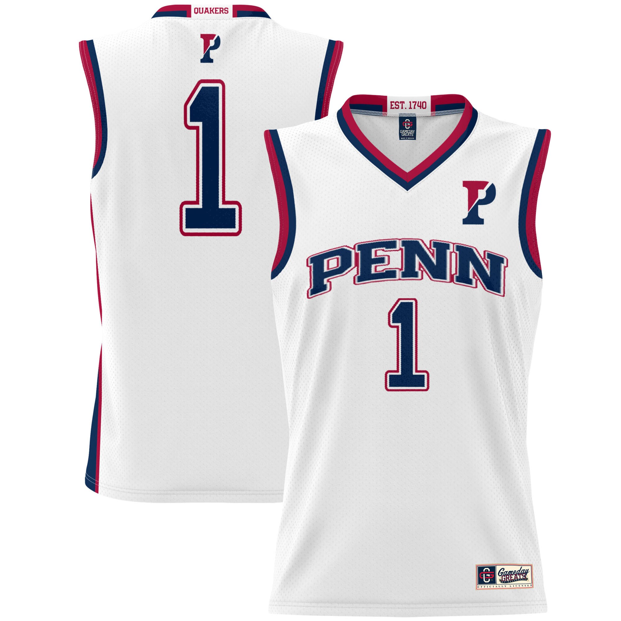 [DDG] Pennsylvania Quakers GameDay Greats Unisex Lightweight Basketball Jersey - White