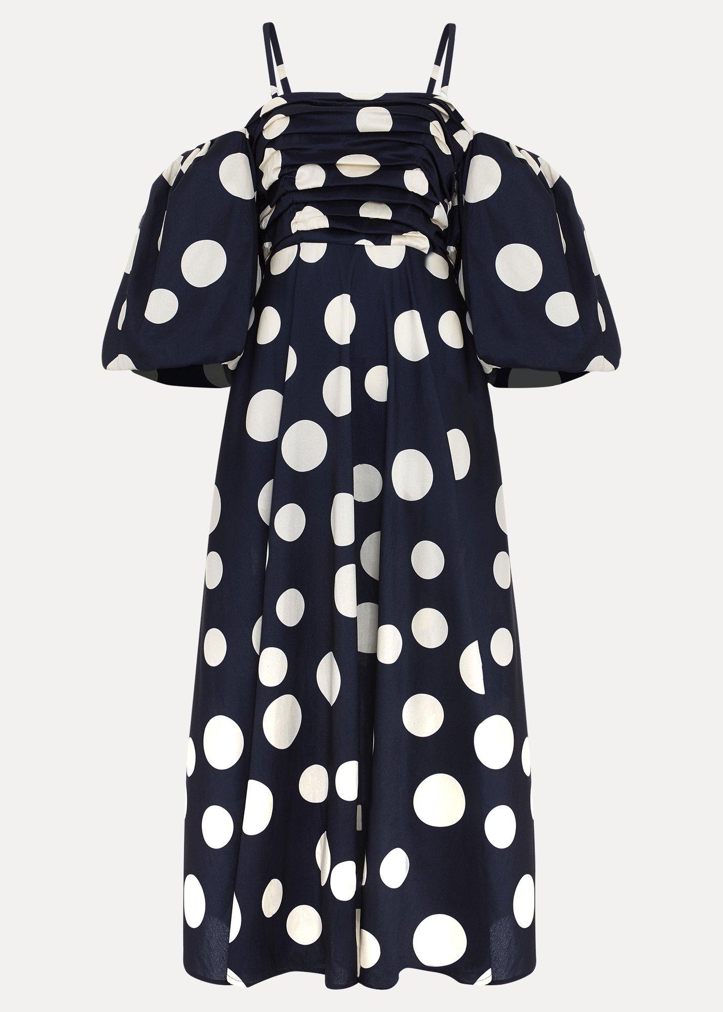 Marilyn Spot Off Shoulder Midi Dress
