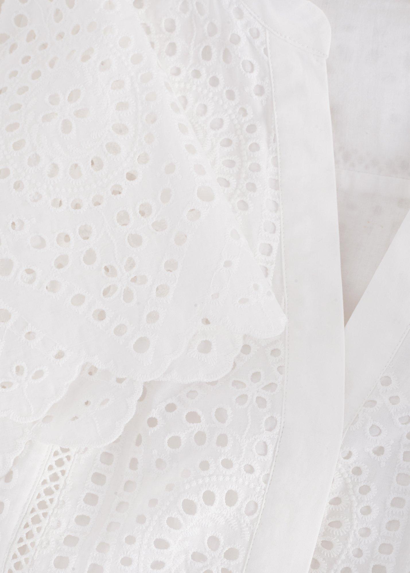 Petite Aletta White Broiderie Shirt Midi Dress