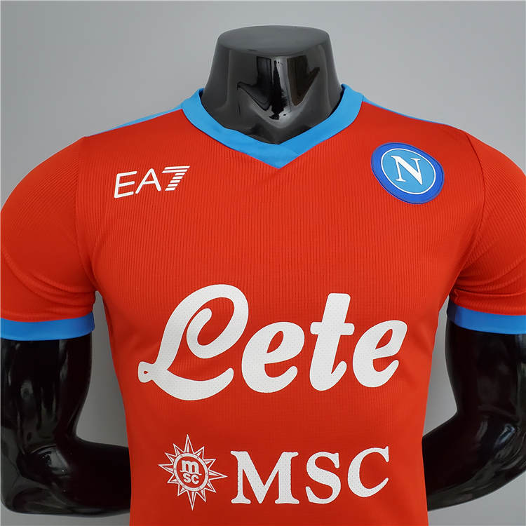 Napoli 21-22 Away Red Soccer Jersey Football Shirt Player Version -