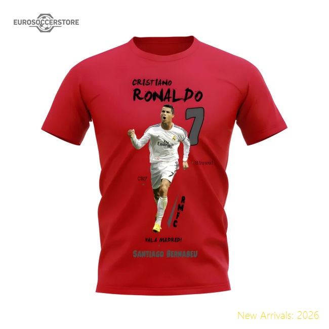 Cristiano Ronaldo Real Madrid Graphic T-shirt (red) - Unique Style