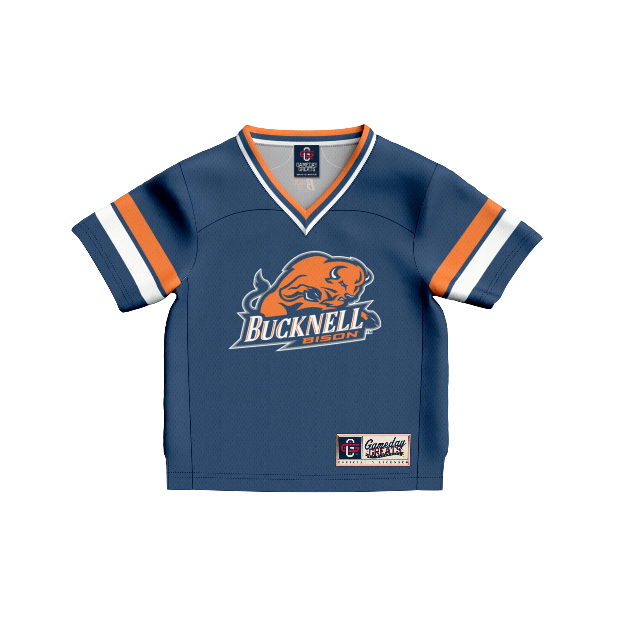 Toddler #1 Blue Bucknell Bison Collegiate Football Fashion Jersey