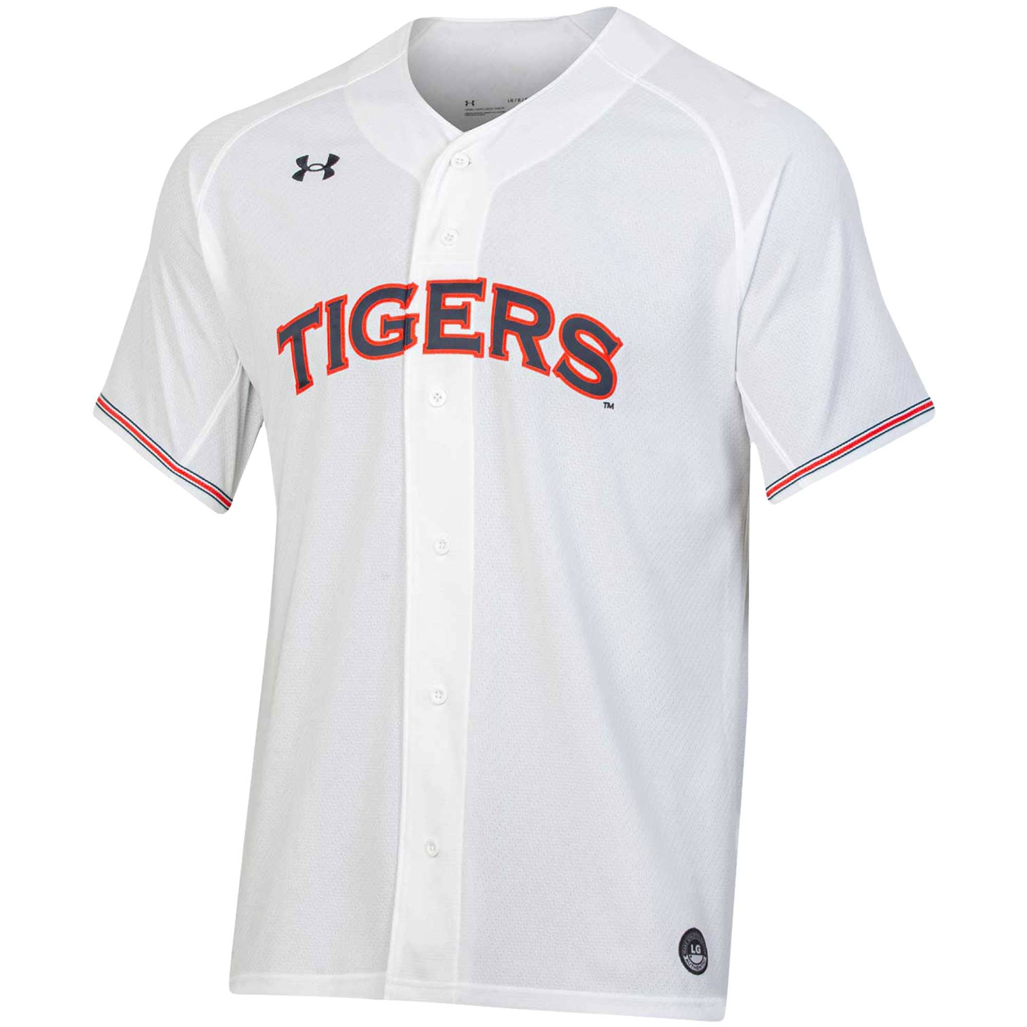 [DDG] Auburn Tigers Softball Button-Up V-Neck Jersey - White