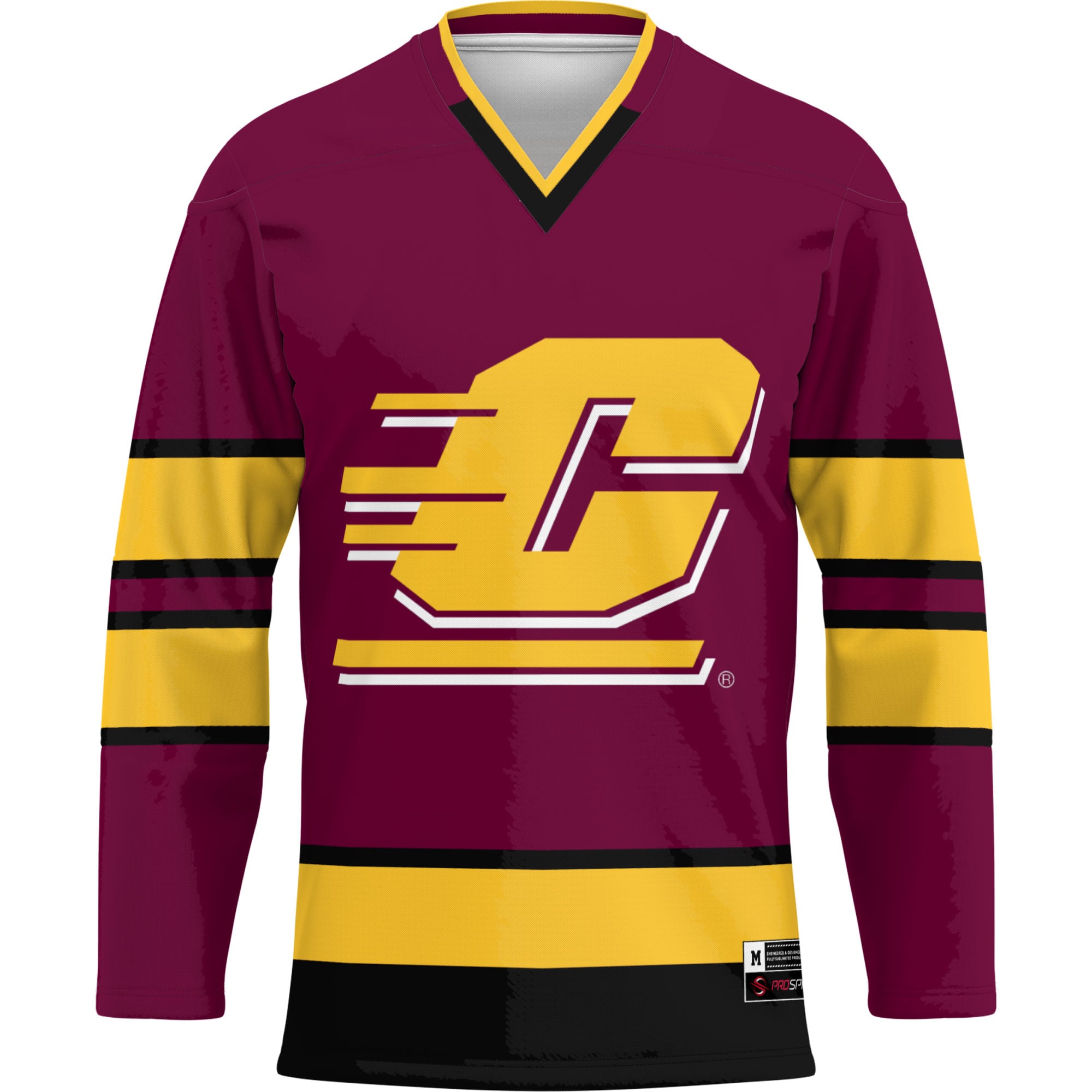 [DDG] Central Michigan Chippewas GameDay Greats Hockey Jersey - Maroon