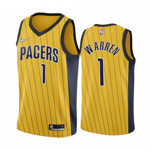 Indiana Indiana Pacers #1 T.J. Warren Gold Womens NBA Swingman 2020-21 Earned Edition Jersey Womens