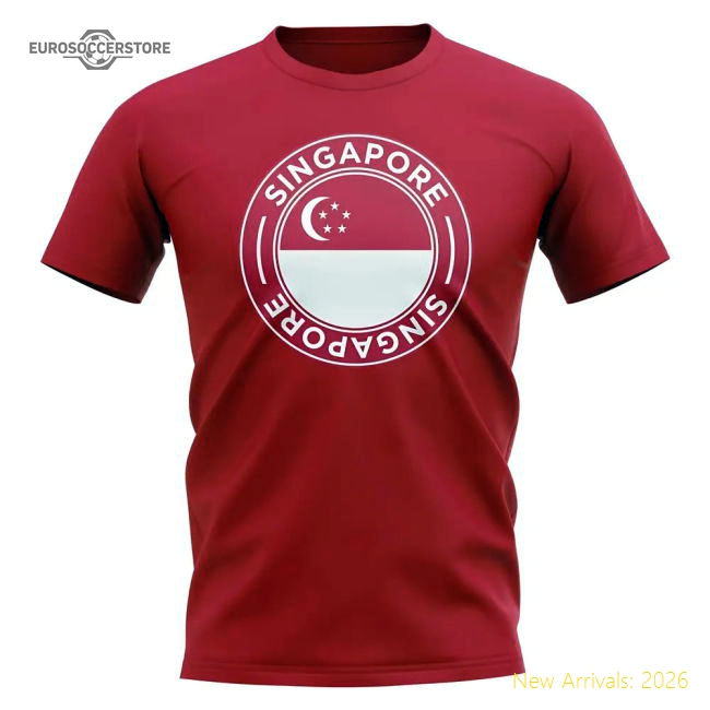 Premium-grade Singapore Football Badge T-shirt (red) - Great Value